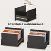 4 Drawer File Cabinet with Lock, Vertical Filing Cabinet with Adjustable Hanging Bars for A4 and Letter Size, Black