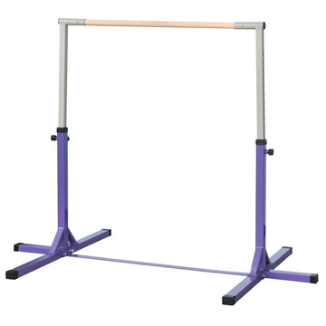 Soozier Professional Gymnastics Bar for Kids, Toddler Home Gymnastics Equipment with 13-level Adjustable Height, Purple