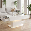 LED Coffee Table with Storage, High Gloss Modern Center Table with 2 Drawers and Remote Control for Living Room