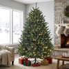 6ft Prelit Christmas Tree, Colorado Blue Spruce, Easy Plug, Hinged Xmas Tree with Warm White & Multi-Colour LEDs