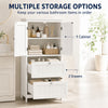Bathroom Storage Cabinet, Narrow Bathroom Cabinet with 2 Drawers, Adjustable Shelf for Living Room, Entryway, White