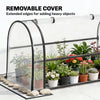 Raised Garden Bed with Flip-Up Greenhouse Cover, Metal Elevated Garden Bed with Legs and Drainage Hole, Black