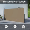 13' x 5' Retractable Side Awning, Outdoor Privacy Screen for Garden, Hot Tub, Balcony, Terrace, Pool, Khaki