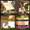 Wood Wishing Well Outdoor Wooden Planter with Hanging Bucket and Drainage Hole for Garden, Patio, Backyard, Natural Wood