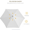 8.5' Round Aluminum Patio Umbrella 6 Ribs Market Sunshade Tilt Canopy w/ Crank Handle Garden Parasol Cream White