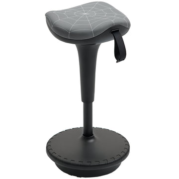Backless Wobble Stool Chair, Standing Desk Chair, Adjustable Learning Stool for Office Desks, with Rocking Motion, Grey