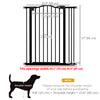 Extra Tall Dog Gate with Door, Pressure Fit, Auto Close, Double Locking for Doorways Hallways Stairs, 29