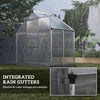 Greenhouse Garden, Green House, Outdoor Greenhouse Kit, PC Board with Sliding Door, 6.2' x 4.3' x 6.6', Silver