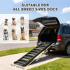Foldable Dog Car Ramp, Dog Ramp with Anti-Slip Steps, Pet Stairs for Senior Pets to Access Cars and High Beds, Black