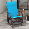 Patio Glider with Breathable Mesh Fabric, Outdoor Glider Chair, Garden Rocking Gliding Seat for Patio, Yard, Porch, Blue