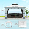 10' x 12' Double Roof Patio Gazebo Canopy, Outdoor Gazebo Shelter with Netting & Curtains, for Garden, Lawn and Deck