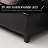 Storage Ottoman Bench, Foot Rest with Solid Wood Legs, 51 Inches PU Leather Storage Chest for Living Room, Black