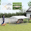 Outdoor Dog Run w/ Adjustable & Rotating Bowls, Water-Resistant UV-Resistant Cover, Secure Lock, 13.1' x 7.5' x 5.2'