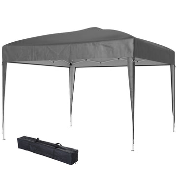 10 x 10ft Folding Pop Up Tent Outdoor Gazebo Canopy with Carrying Bag, Grey