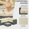 3 Pieces Rattan Wicker Outdoor Conversation Furniture Set w/ Loveseats Coffee Table Cushions for Garden, Patio