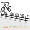 6-Bike Bicycle Floor Parking Rack Cycling Storage Stand Ground Mount Garage Organizer for Indoor and Outdoor Use Black