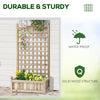 Raised Garden Bed with Trellis, Wood Planter Box for Garden, Free Standing Flower Bed, 25.2