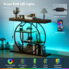 4-Tier Entryway Table with Charging Station LED Lights 39