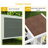 Rabbit Hutch, Wooden Guinea Pig Cage with Run, Openable Top, Pull Out Tray and Ramp, Water-Resistant Roof, Grey