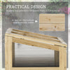 Raised Garden Bed, Outdoor Wooden & PVC Elevated Planter Box with Cold Frame Greenhouse and Storage Shelf, Natural