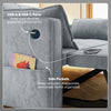 3‑in‑1 Convertible Sofa Bed, Pull Out Sleeper Sofa with USB Charging, Adjustable Backrest, Side Pockets