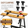 Foldable Work Bench w/ 4 Adjustable Clamps, Carpenter Saw Table, MDF Surface, Steel Frame, Portable Work Bench 100kg/220lbs Capacity