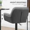 Swivel Barstools Set of 2 Adjustable Bar Stools with Footrest Armrests and PU Leather Back for Dining Room, Grey