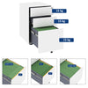 3 Drawer Filing Cabinet, Steel Home Office Storage Cabinet with Wheels, Lock for A4, Letters, Legal-sized Files, White