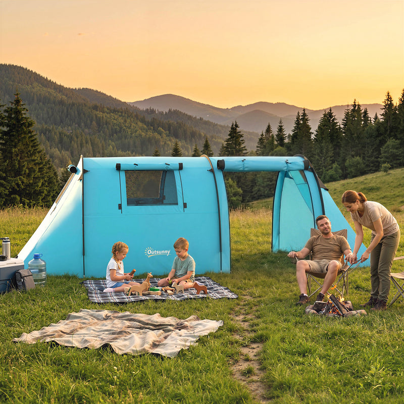 Tente de camping 3-4 personnes avec 2 chambres, tente familiale portab