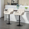 Swivel Barstools Set of 2 Adjustable Bar Stools with Footrest Armrests and PU Leather Back for Dining Room
