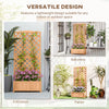 Wood Planter with Trellis for Vine Climbing, Raised Garden Bed to Grow Vegetables for Backyard, 30
