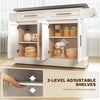 Stainless Steel Kitchen Island with Storage and Stainless Steel Top, Kitchen Trolley with Drawers, Cabinets, Towel Rack, White