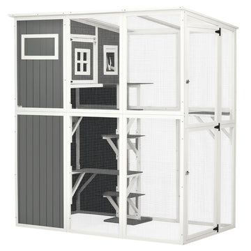 Wooden Cat Catio, 66.5