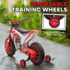 Kids Dirt Bike Battery-Powered Ride-On Electric Motorcycle with Charging 12V Battery, Training Wheels Red