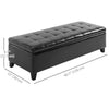 Storage Ottoman Bench, Foot Rest with Solid Wood Legs, 51 Inches PU Leather Storage Chest for Living Room