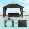 10x13 Hardtop Gazebo Aluminum Outdoor Canopy with Mesh Nettings Curtains Dark Grey