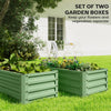 Galvanized Raised Garden Beds, Outdoor Planter Box, Set of 2, for Flowers, Herbs and Vegetables, Light Green