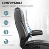 Executive Office Chair, Desk Chair with Flip-up Armrest, Diamond Fabric Computer Chair for Home Office, Dark Grey