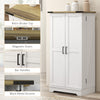 Farmhouse Kitchen Pantry Storage Cabinet, Kitchen Pantry Cabinet with Doors and Adjustable Shelves, Cream White