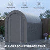 5' x 8' Outdoor Storage Shed, Heavy Duty Galvanized Steel Portable Shed for Bike, Motorcycle, Garden Tools, Light Grey