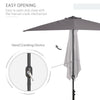 8ft Half Round Umbrella Outdoor Balcony Parasol Patio Garden Outdoor Window Sun Shade w/ 5 Ribs