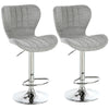 Set of 2 Counter Height Bar Stools Swivel Stool Height Adjustable Bar Chairs with Footrest for Kitchen Dining Home Pub, Grey