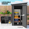 4x5 Lean to Garden Shed with Window Lockable for Garden Tool Storage, Dark Grey