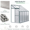 Walk-In Garden Greenhouse Aluminum Polycarbonate with Roof Vent for Plants Herbs Vegetables 8' x 4' x 7' Silver