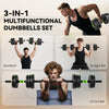 Soozier Adjustable Dumbbell Set, 3 in 1 Weights Dumbbells Set for Home Gym, 44lb Free Weights with Connector and Non-Slip Grip