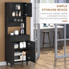 Modern Kitchen Buffet with Hutch Wooden Storage Cupboard with Microwave Counter 2 Cabinet and Drawer for Dining Room Living Room