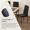 High Back Dining Chairs, Modern Upholstered PU Leather Accent Chairs with Metal Legs for Kitchen, Set of 4, Black