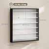 7-Tier Display Cabinet, Shot Glass Display Case, Glass Curio Cabinet with Glass Doors, Black and White