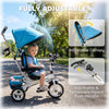 Qaba 6 in 1 Toddler Tricycle Stroller with Basket, Canopy, 5-point Safety Harness, for 12-60 Months