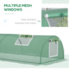Portable Mini Greenhouse, Tunnel Growing Tent with 5 Mesh Windows and Steel Frame, 7' x 3' x 2', Green